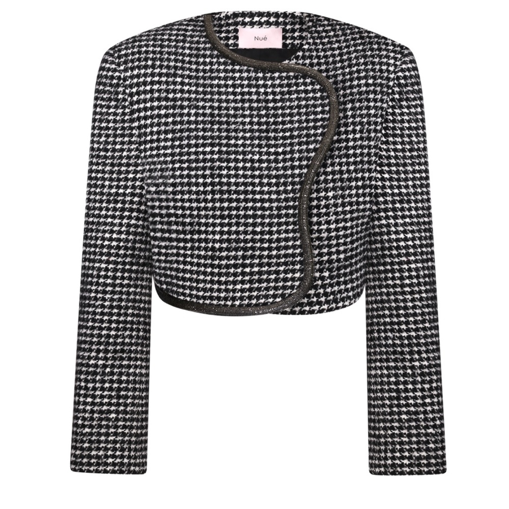 HOUNDSTOOTH CROPPED BLAZER and SKIRT - Picture 6 of 16